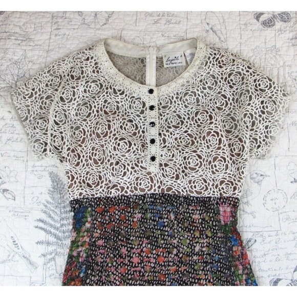 Anthropologie Beguile Byron Lars Lace Study Sheath Short Slv Dress Women Sz 2 - Picture 6 of 16